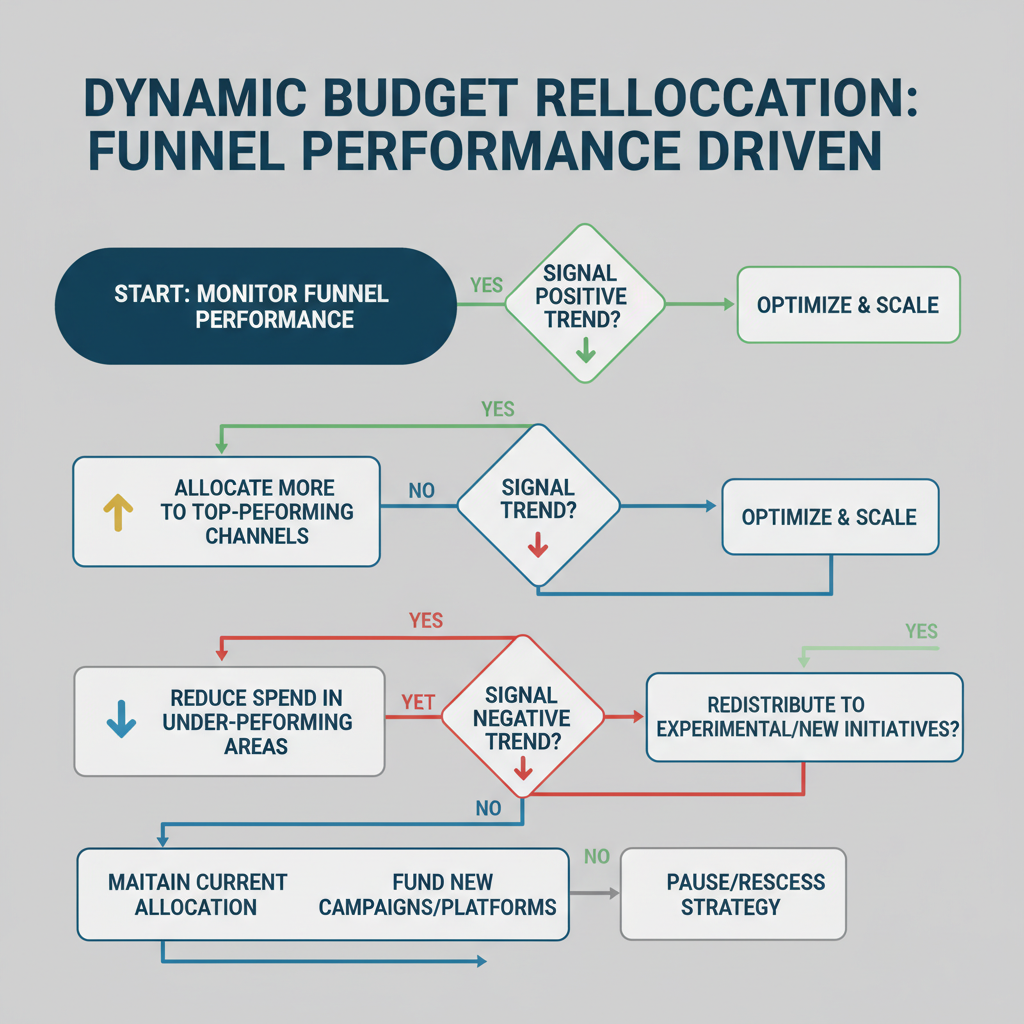 Dynamic funnel stage budget reallocation decision framework