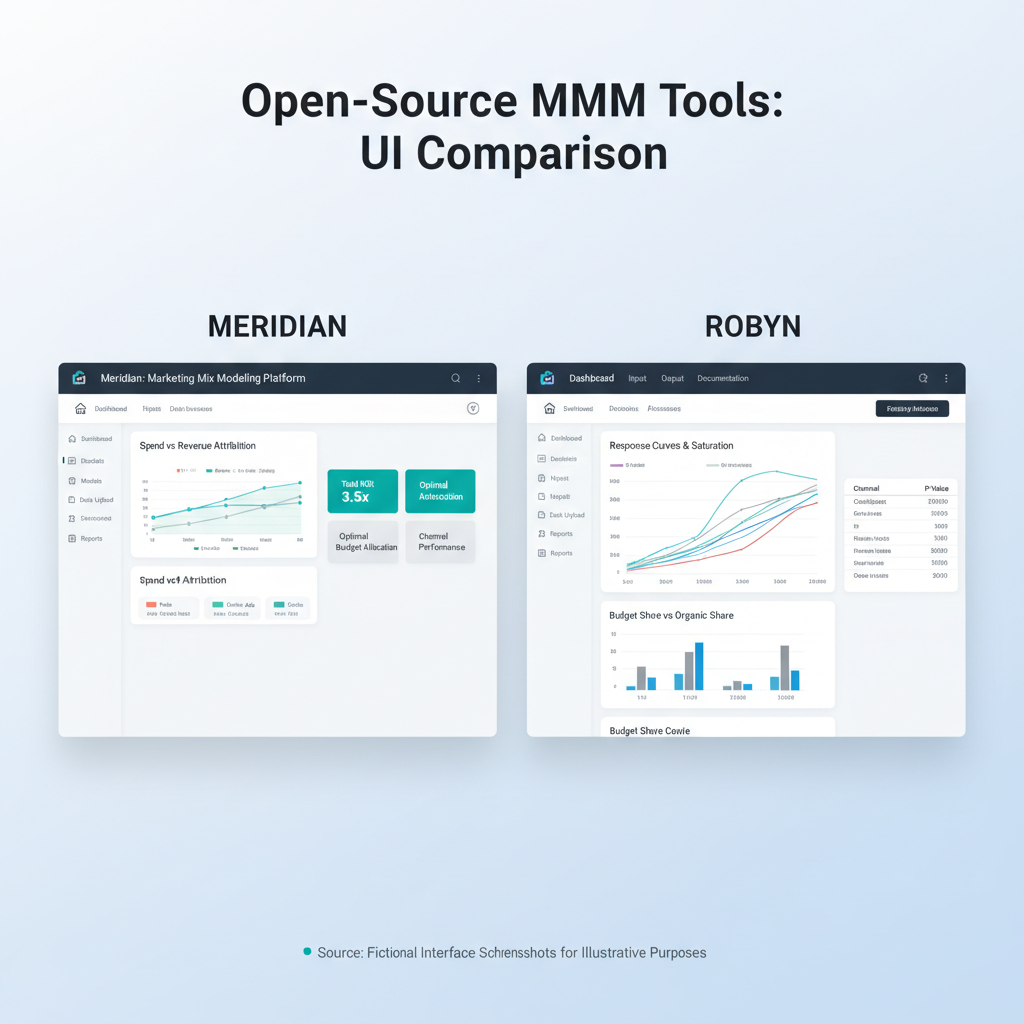 Open-source marketing mix modeling tools comparison as measured.com alternatives