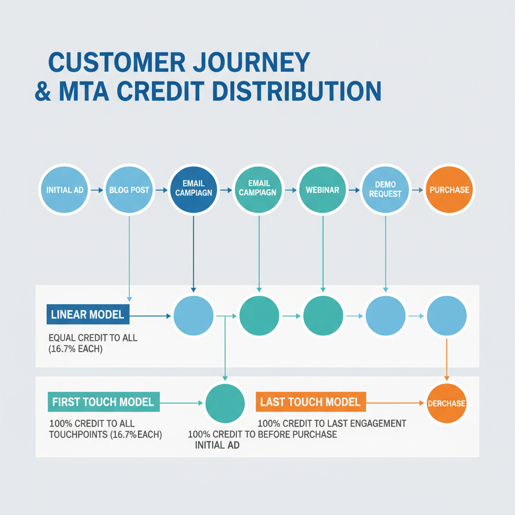 MTA vs MMM comparison showing how multi-touch attribution tracks customer journeys