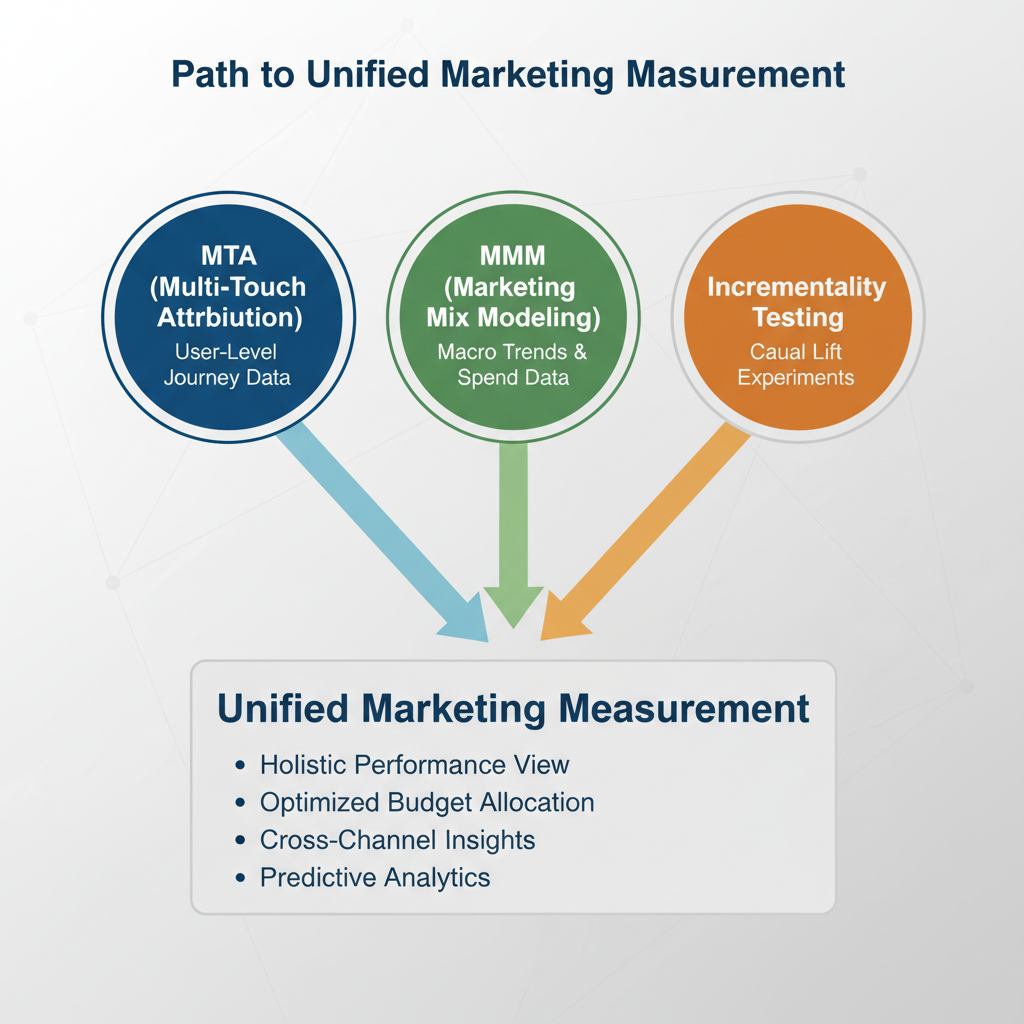 Unified marketing measurement combining MTA vs MMM for complete attribution